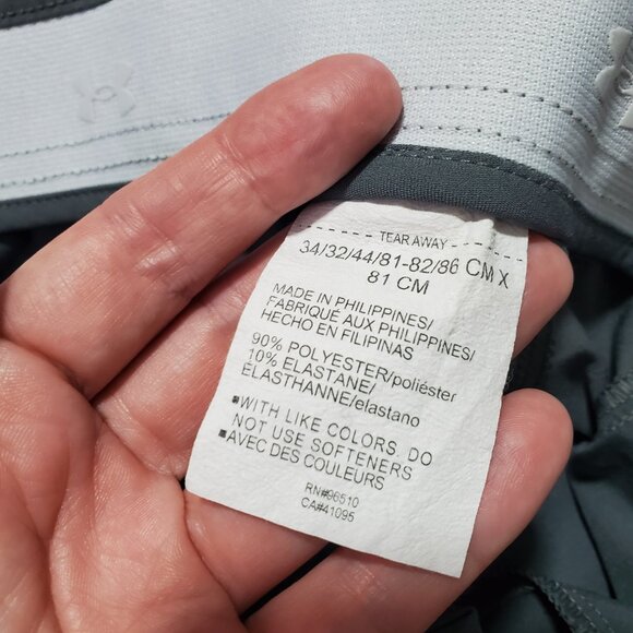 UNDER ARMOUR UA Drive Straight Leg Golf Pants Stretch Downpour Grey Men 34 x 32" - Picture 11 of 15